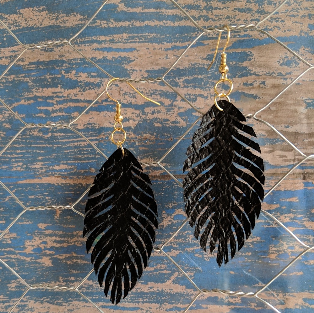 Black Feather Earrings
